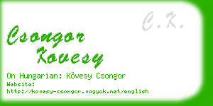 csongor kovesy business card