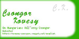 csongor kovesy business card